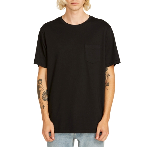 Solid Pocket S/S Tee-BLK