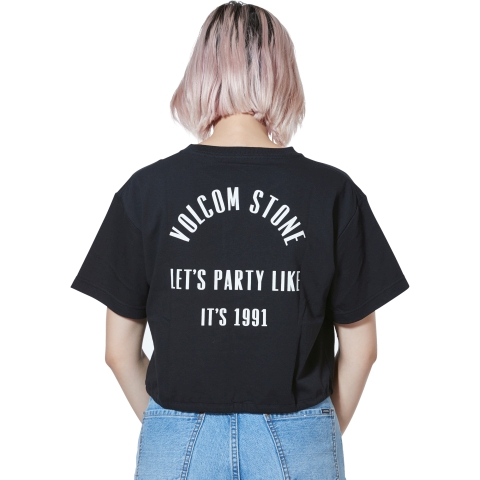 Skating Party S/S Crop Tee-BLK