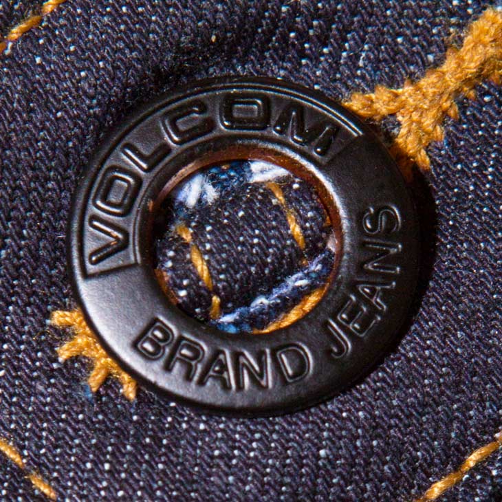  Volcom jeans metal buckle button